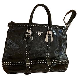 PRADA GRAND SAC À TRONC NOIR À STUDS Noir