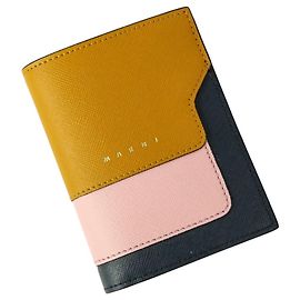 Marni Bi-Fold Wallet Pink Mustard Navy blue