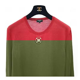 Chanel-Chanel Red Cashmere Jumper Sz.48 pre-owned-Red