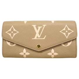 Louis Vuitton-Louis Vuitton Long Wallet Monogram Empreinte-Grey,Cream