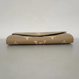 Louis Vuitton-Louis Vuitton Long Wallet Monogram Empreinte-Grey,Cream