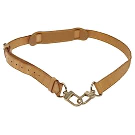 Louis Vuitton-LOUIS VUITTON Adjustable Shoulder Strap Leather 34.6""-42.1"" Beige Auth 123433-Beige