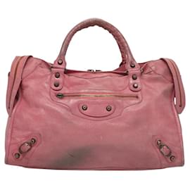 Balenciaga-BALENCIAGA The city Hand Bag Leather 2way Pink 115748 Auth 122642-Pink