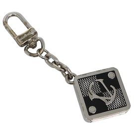 LOUIS VUITTON Porte Cles 1904 Box Charm metal Silver M65988 LV Auth 122935 Silvery
