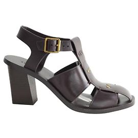 Soeur Braune Leder-High Heels Braun