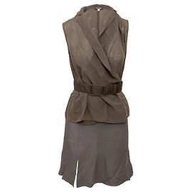 Conjunto de blusa e saia Giorgio Armani Cinza