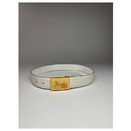 Céline Cinto de couro vintage Celine branco Branco