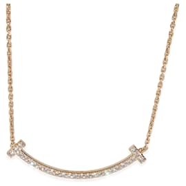 Tiffany & Co-Tiffany & Co. Rose Gold Diamond Medium Model Tiffany T Necklace-Other