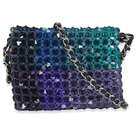 Chanel-Chanel Blue Ombre Pochette Micro Perles Sur Chaîne-Bleu
