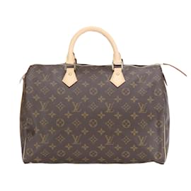 Louis Vuitton-Louis Vuitton RFID Monogram Speedy 35 Mini Boston Handbag-Brown,Monogram