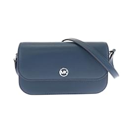 Michael Kors-Michael Kors Navy Leather Shoulder Bag-Navy blue