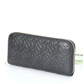 Burberry-Burberry TB Monogram Leather Long Wallet-Black
