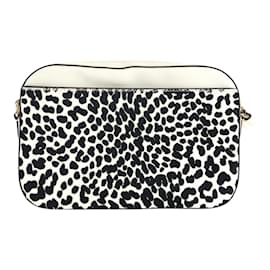 Michael Kors-Michael Kors White Gold Hardware Leather Shoulder Bag-White
