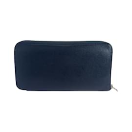 Hermès-Hermes Azap Long Wallet in Blue Indigo-Blue