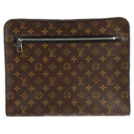 Clutch Bag Monogram Macassar von Louis Vuitton Braun Schwarz