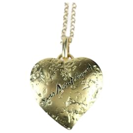Yves Saint Laurent-Yves Saint Laurent Heart Motif Necklace-Golden