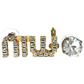 Miu Miu Women's Asymmetric Logo Stud Earrings Other