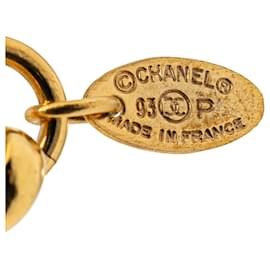 Chanel-Chanel Gold Gold Plated CC Round Pendant Necklace-Golden