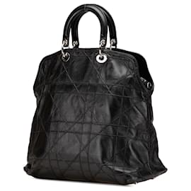Dior-Dior Black Large Lambskin Cannage Polochon Granville Satchel-Black