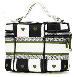 Dior-Dior White Small Canvas Embroidered D Royaume d Amour Diortravel Vanity Case-White
