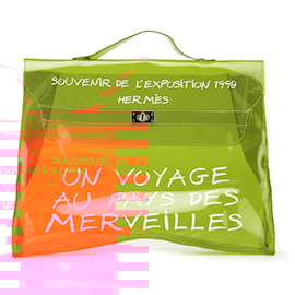 Hermès-Hermès Orange Vinyl Souvenir De L Exposition Kelly Handbag-Orange