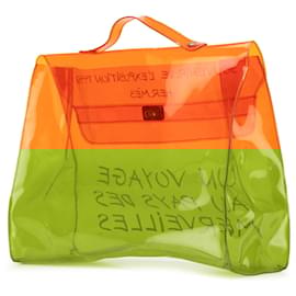 Hermès-Hermès Orange Vinyl Souvenir De L Exposition Kelly Handbag-Orange