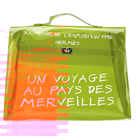 Hermès-Hermès Orange Vinyl Souvenir De L Exposition Kelly Handbag-Orange