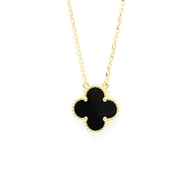 Van Cleef & Arpels-Collier Vintage Alhambra de Van Cleef & Arpels avec Onyx-Doré
