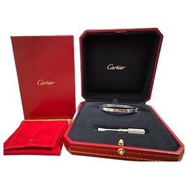 Bracelet Cartier Love petit modèle or blanc taille 15 Blanc