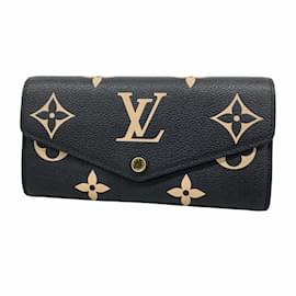 Louis Vuitton-Louis Vuitton Long Wallet Monogram Empreinte Bicolor-Black,Beige