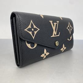 Louis Vuitton-Louis Vuitton Long Wallet Monogram Empreinte Bicolor-Black,Beige