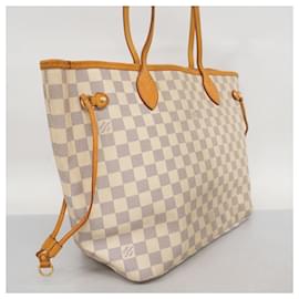 Louis Vuitton-Louis Vuitton Damier Azur Neverfull MM Tote Bag-White