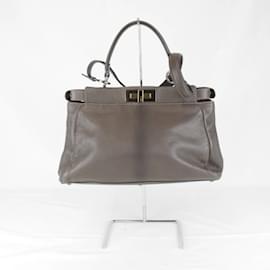 Fendi-Fendi Peekaboo 2way Handbag-Brown