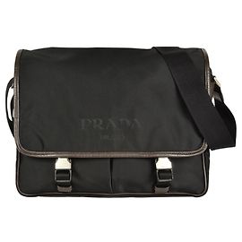 Borsa a spalla in nylon nero Prada Nero