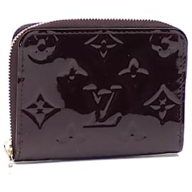Louis Vuitton-Louis Vuitton Coin Case Vernis Zippy Purse-Dark red