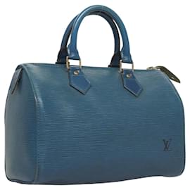 Louis Vuitton-LOUIS VUITTON Epi Speedy 25 Hand Bag Toledo Blue M43015 LV Auth 123987-Blue
