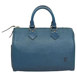 Louis Vuitton-LOUIS VUITTON Epi Speedy 25 Hand Bag Toledo Blue M43015 LV Auth 123987-Blue