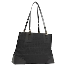 Givenchy-GIVENCHY Tote Bag Canvas Black Gold Auth am8454-Black,Golden