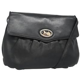 Céline Borsa a spalla CELINE in pelle nera e oro Auth hk2624 Nero D'oro