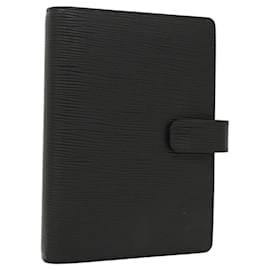 Louis Vuitton-LOUIS VUITTON Epi Agenda MM Day Planner Cover Black R20042 LV Auth BA2215-Black