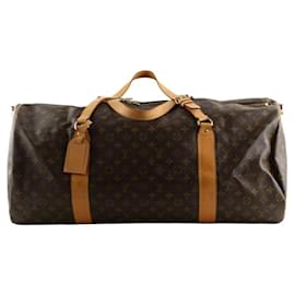 Louis Vuitton-Keepall travel bag in leather-Brown
