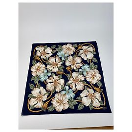 Céline Sciarpa floreale vintage di Celine Blu navy