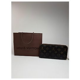 Portefeuille en cuir Zippy Monogram Louis Vuitton vintage marron Marron