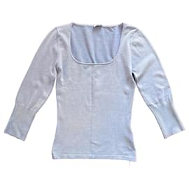 Autre Marque Caractère Seidenpullover Hellblau Hellblau