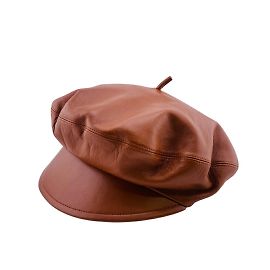 Leder Jagdberet Christian Dior Braun
