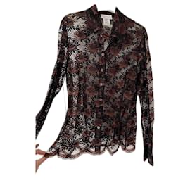 Autre Marque Blusa in pizzo Simultanéous Nera e Rame Nero Rame