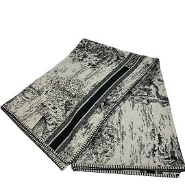 Christian Dior Black Cashmere and Wool Stole Black
