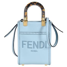 Mini sac à main Fendi Sunshine Shopper Bleu