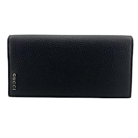 Gucci-Gucci 795296 Long Wallet in Black-Black