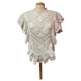 Blouse Isabel Marant Blanche en Coton Manches Courtes Blanc
